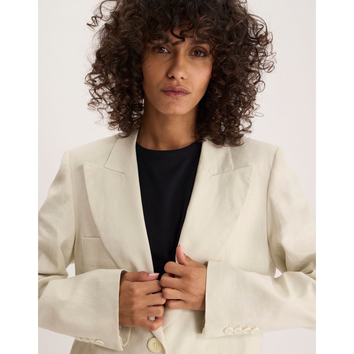 Veste Thadée en lin ecru, INES DE LA FRESSANGE PARIS