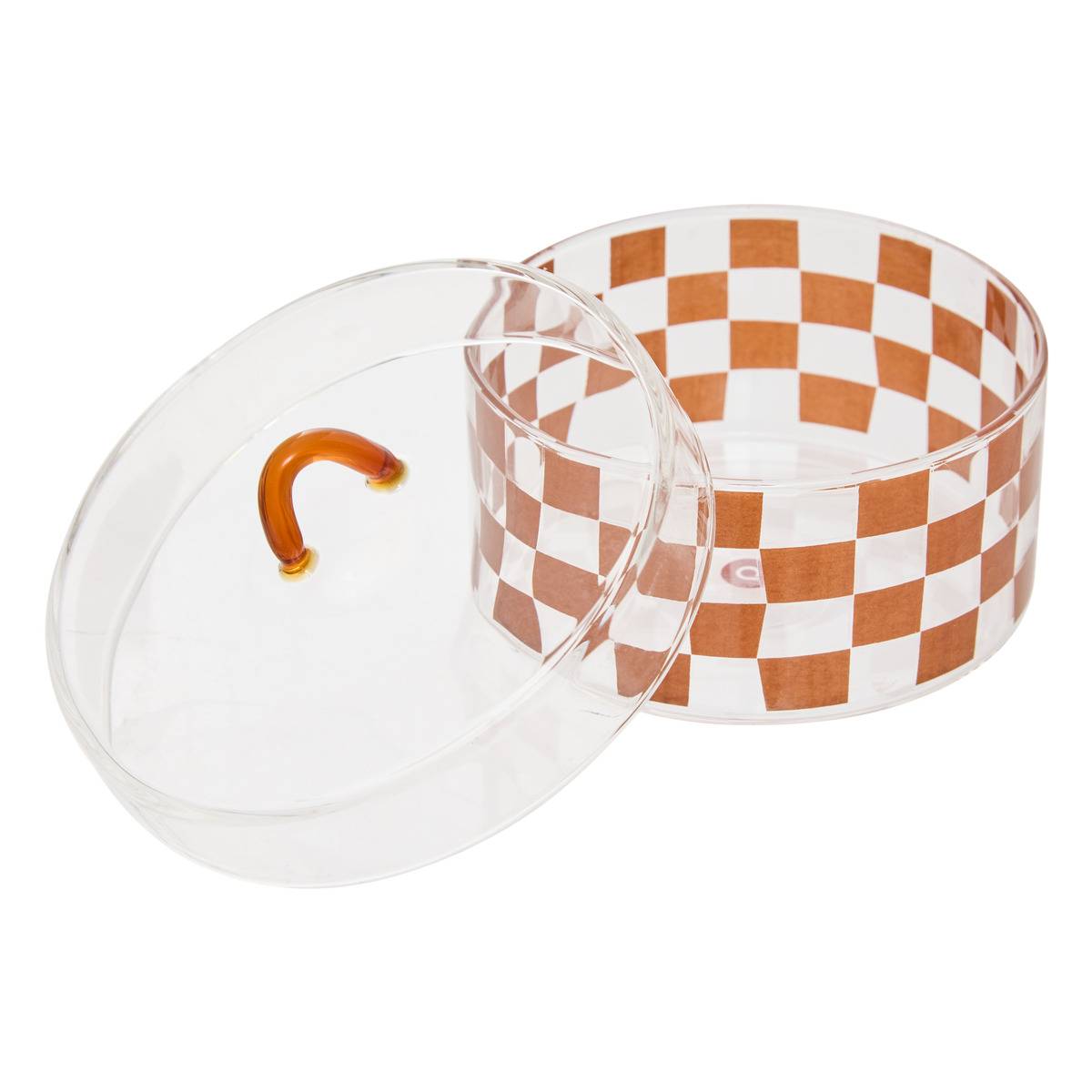 Lot de 3 boîtes déco rondes en verre HOMY transparent, ATMOSPHERA