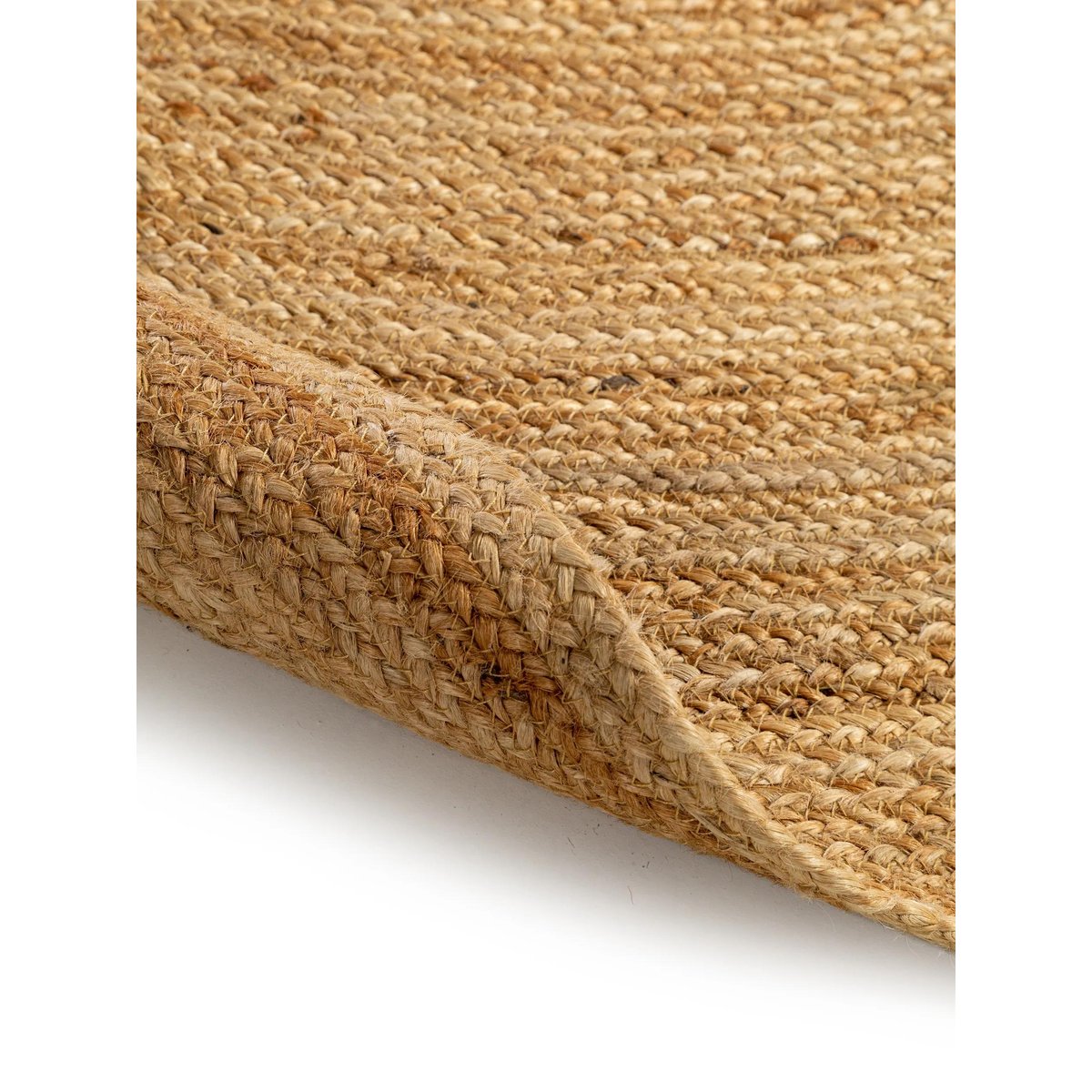 Tapis rond de jute tissé main JUTTA marron clair, BENUTA