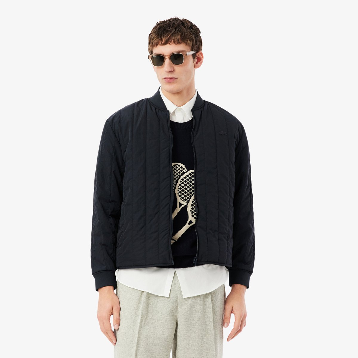 Doudoune matelassée légère déperlante noir-350, LACOSTE