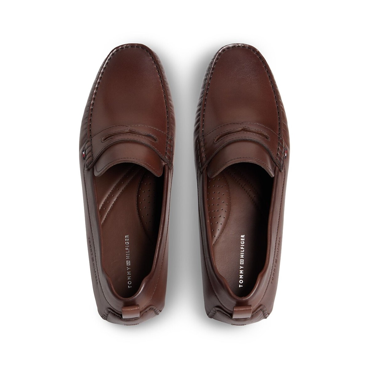 Mocassins en cuir marron foncé, TOMMY HILFIGER