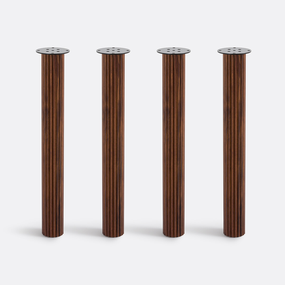 Lot de 4 pieds de table à composer cannelés, Alzar noyer, LA REDOUTE INTERIEURS