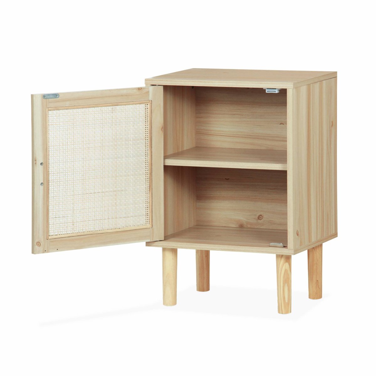 Table de chevet cannage 1 porte (lot de 2) CAMARGUE naturel, SWEEEK