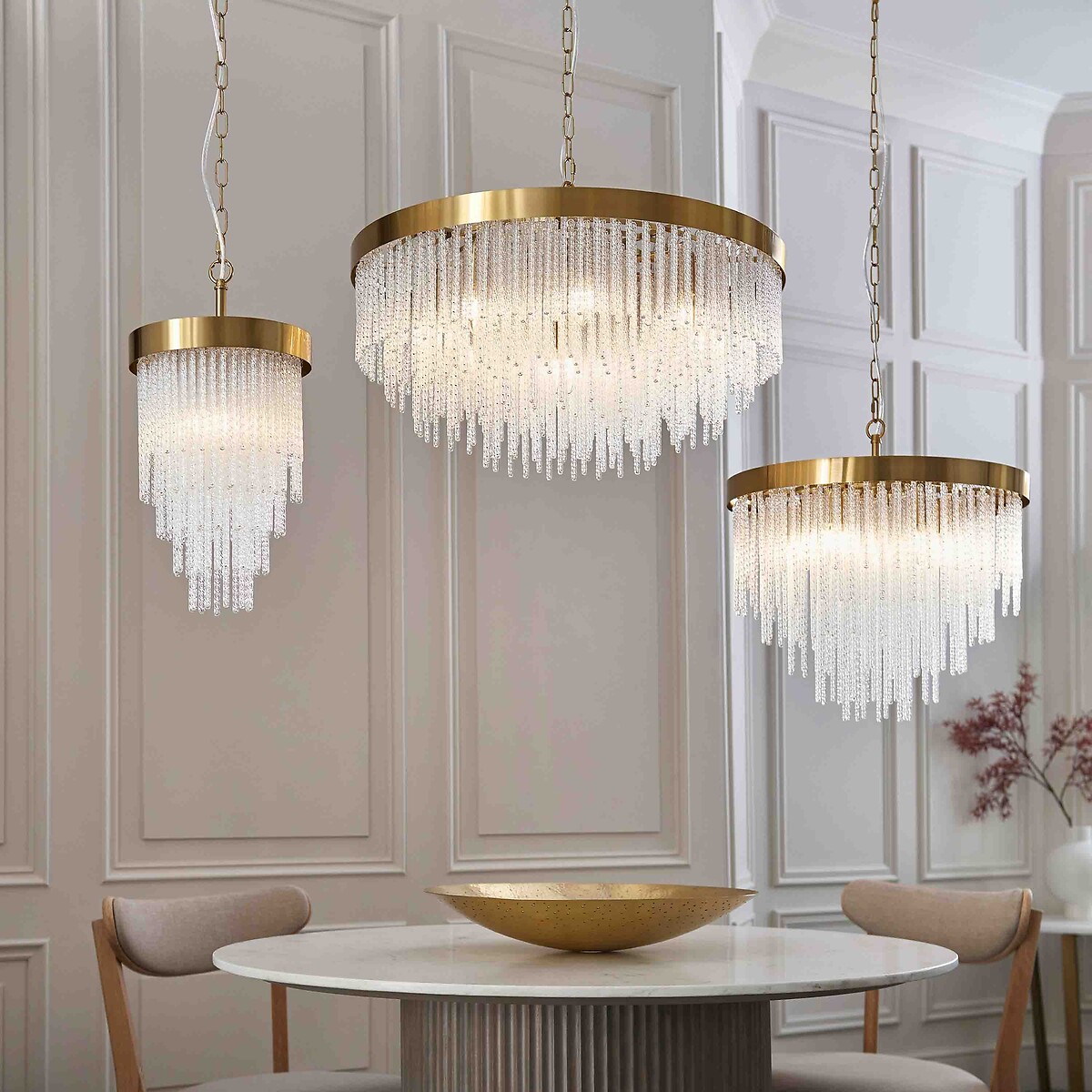 Antario 5-Light Twisted-Glass Pendant Light brass, ÉDITÉ