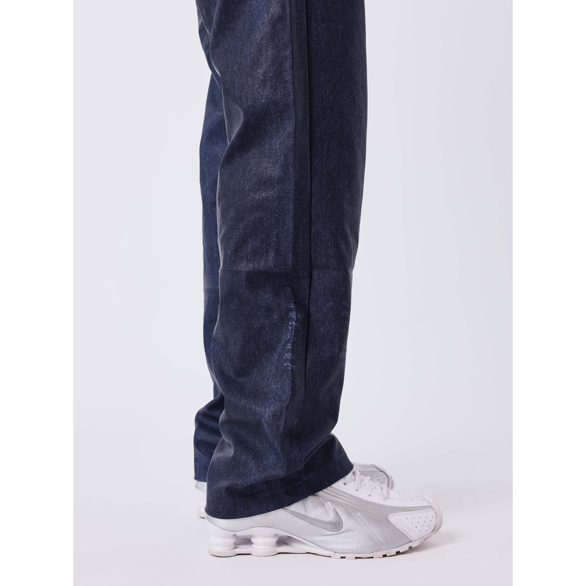 Pantalon en similicuir effet denim bleu, PROJECT X
