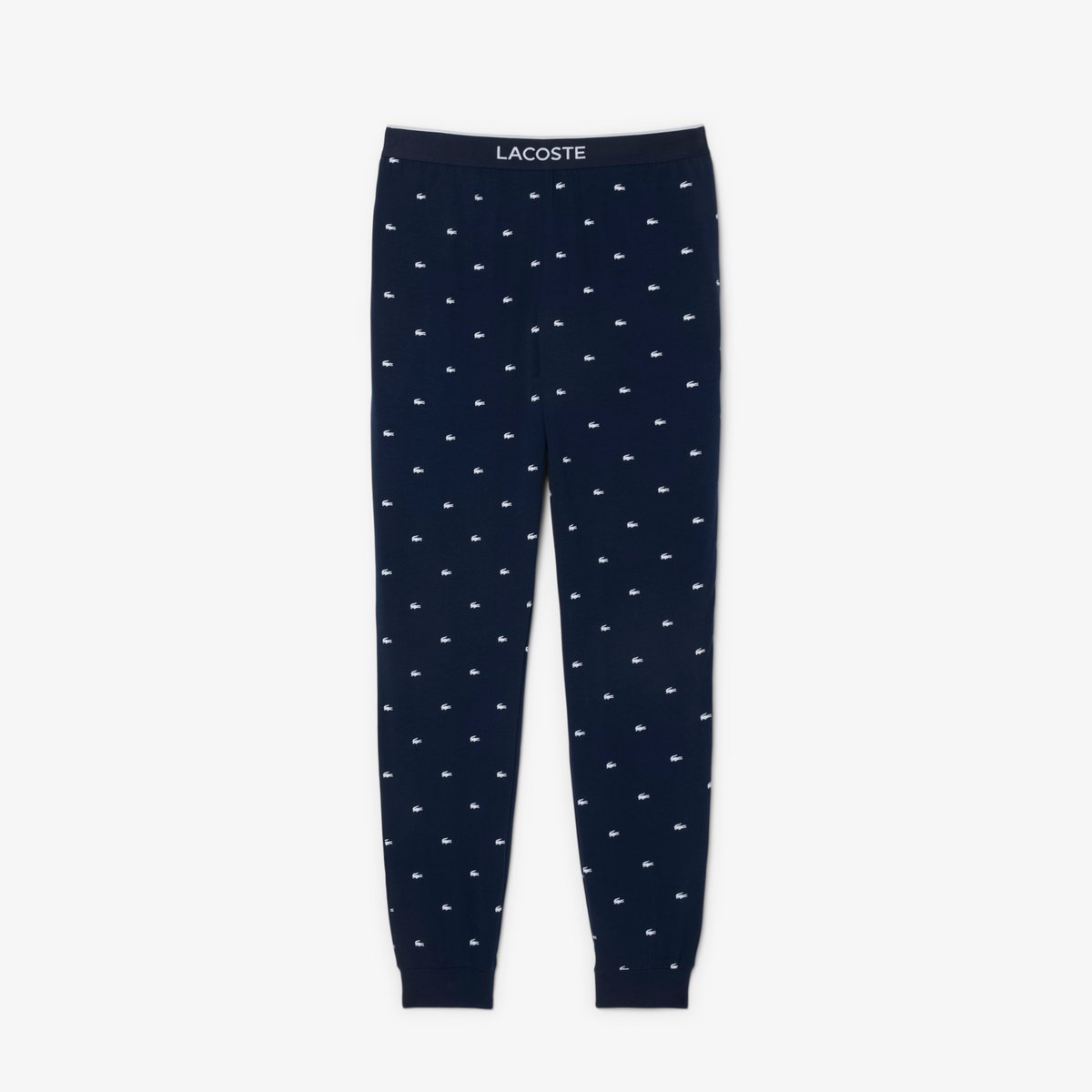 Pantalon pyjama coton imprimé bleu-525, LACOSTE