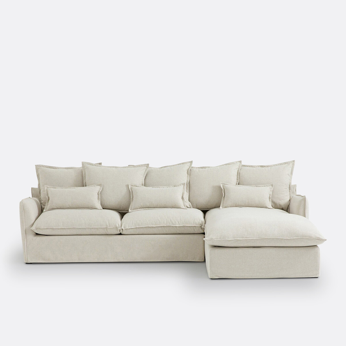 Housse de canapé d'angle droit polyester, Odna ecru, LA REDOUTE INTERIEURS