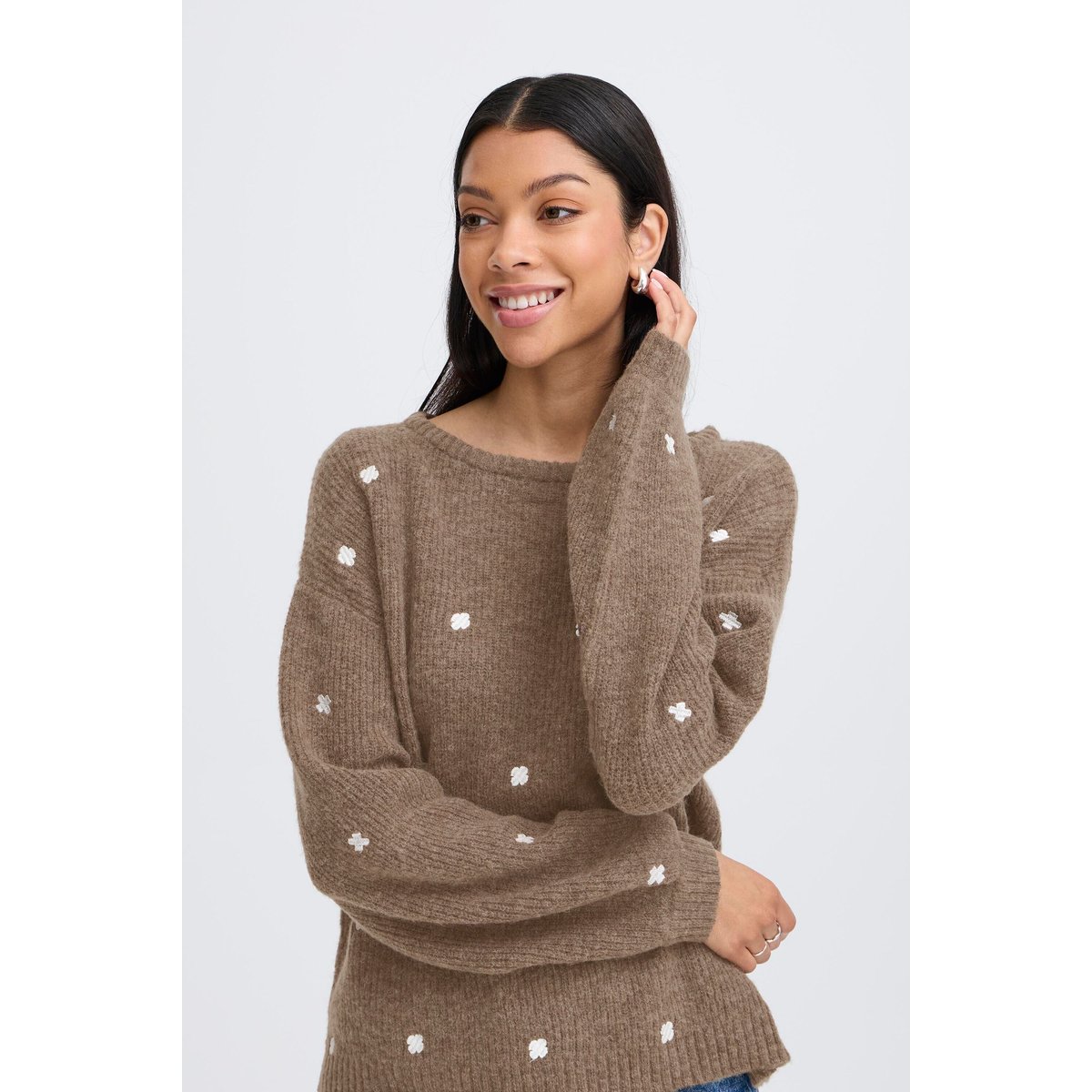 Knitted pullover beige walnut mix, B.YOUNG