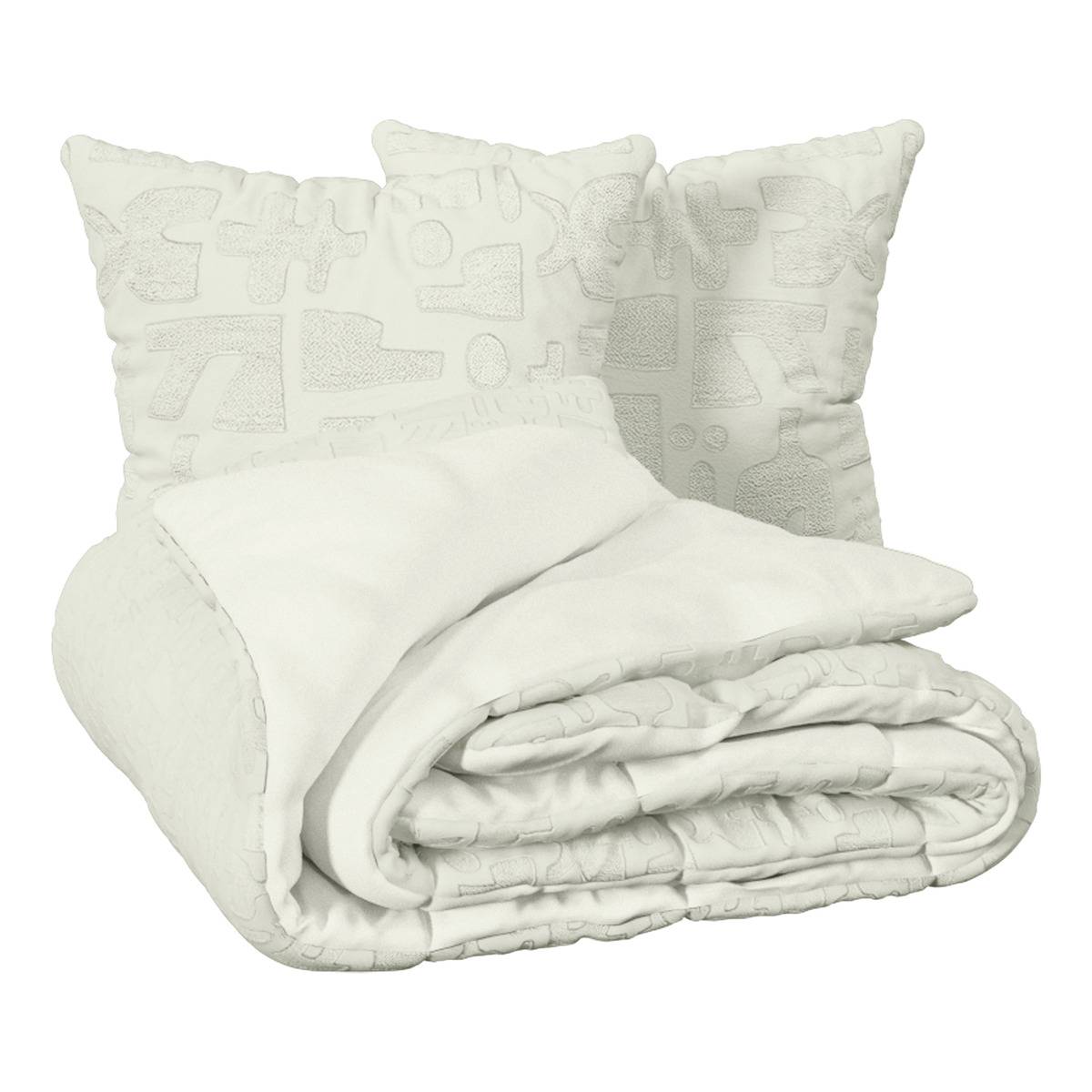 Parure de lit double NYERO ivoire, ATMOSPHERA