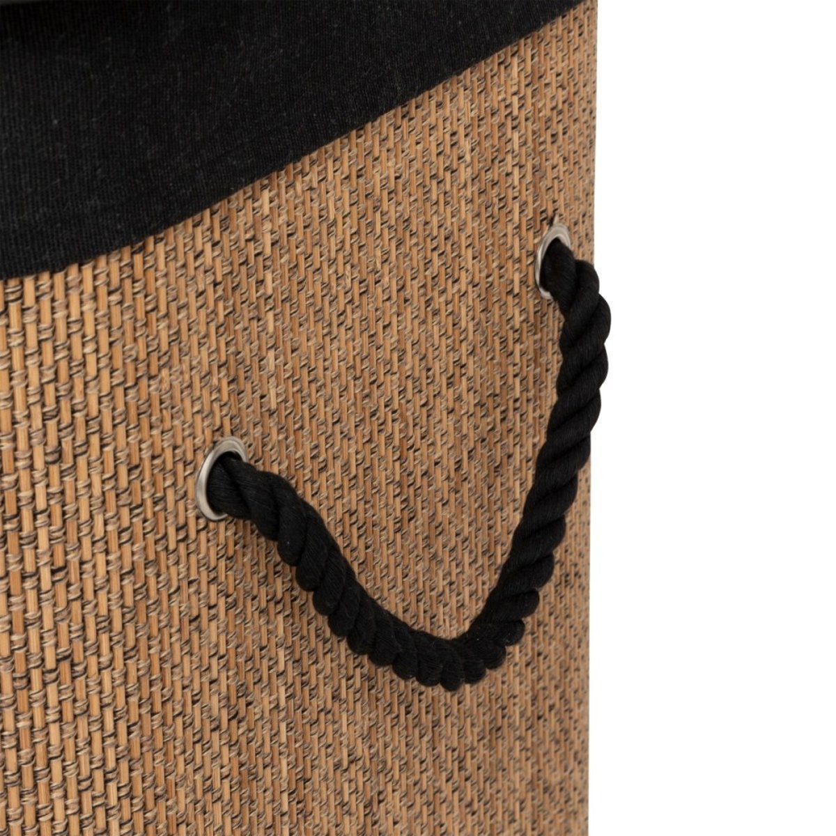 Panier à linge rectangulaire 60L en bambou beige, ATMOSPHERA