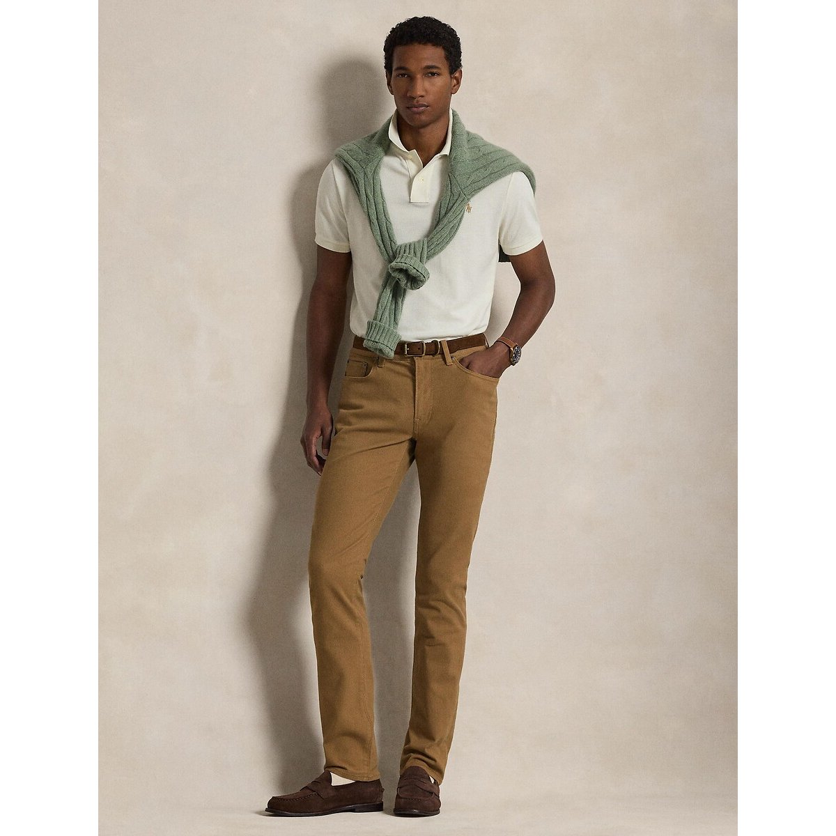 Polo iconique en coton piqué crème, POLO RALPH LAUREN