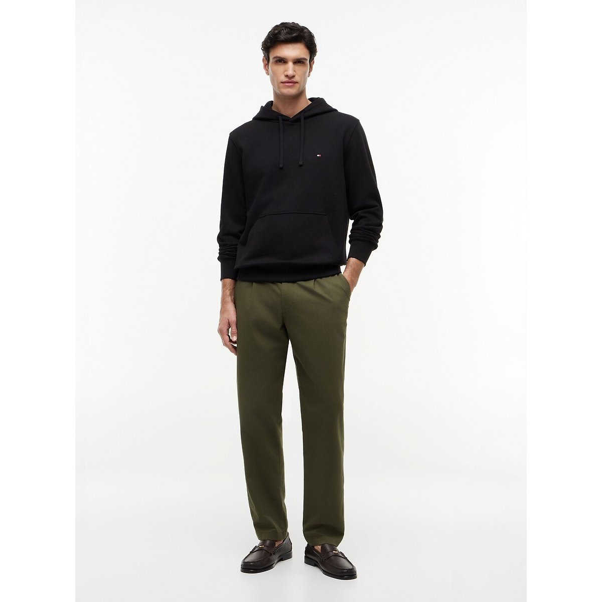 Sweat à capuche col rond noir, TOMMY HILFIGER