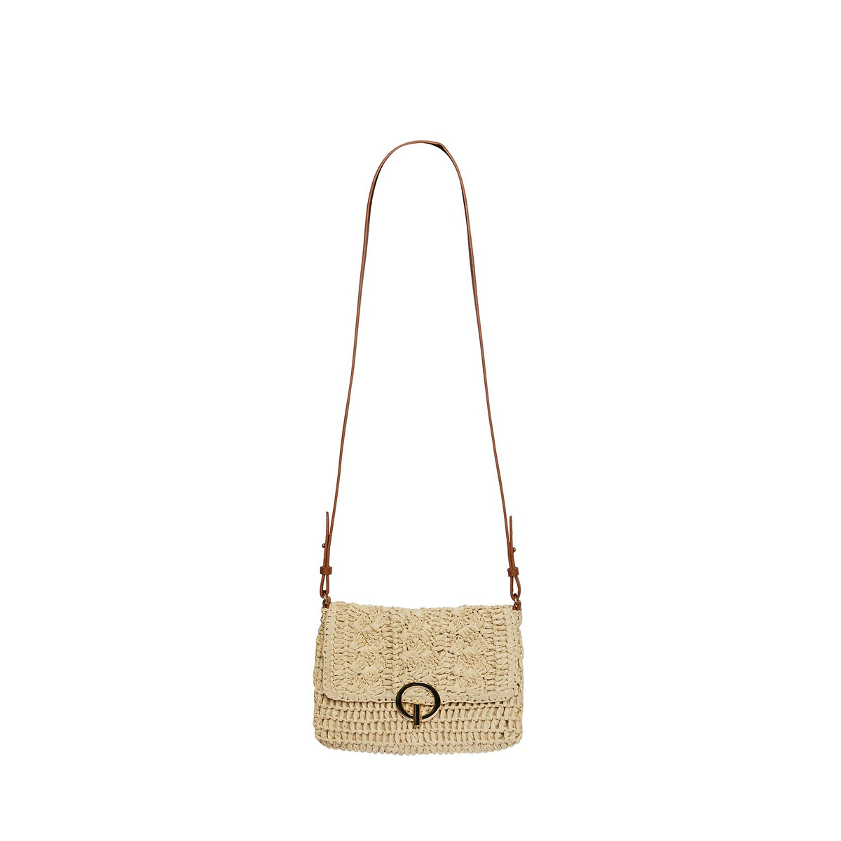 Sac bandoulière en osier Anitina naturel, PIECES