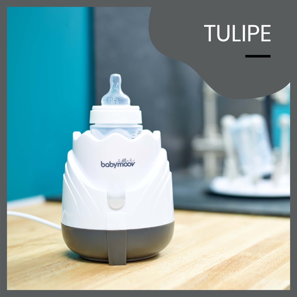 Chauffe biberon tulipe maison bain marie blanc, BABYMOOV