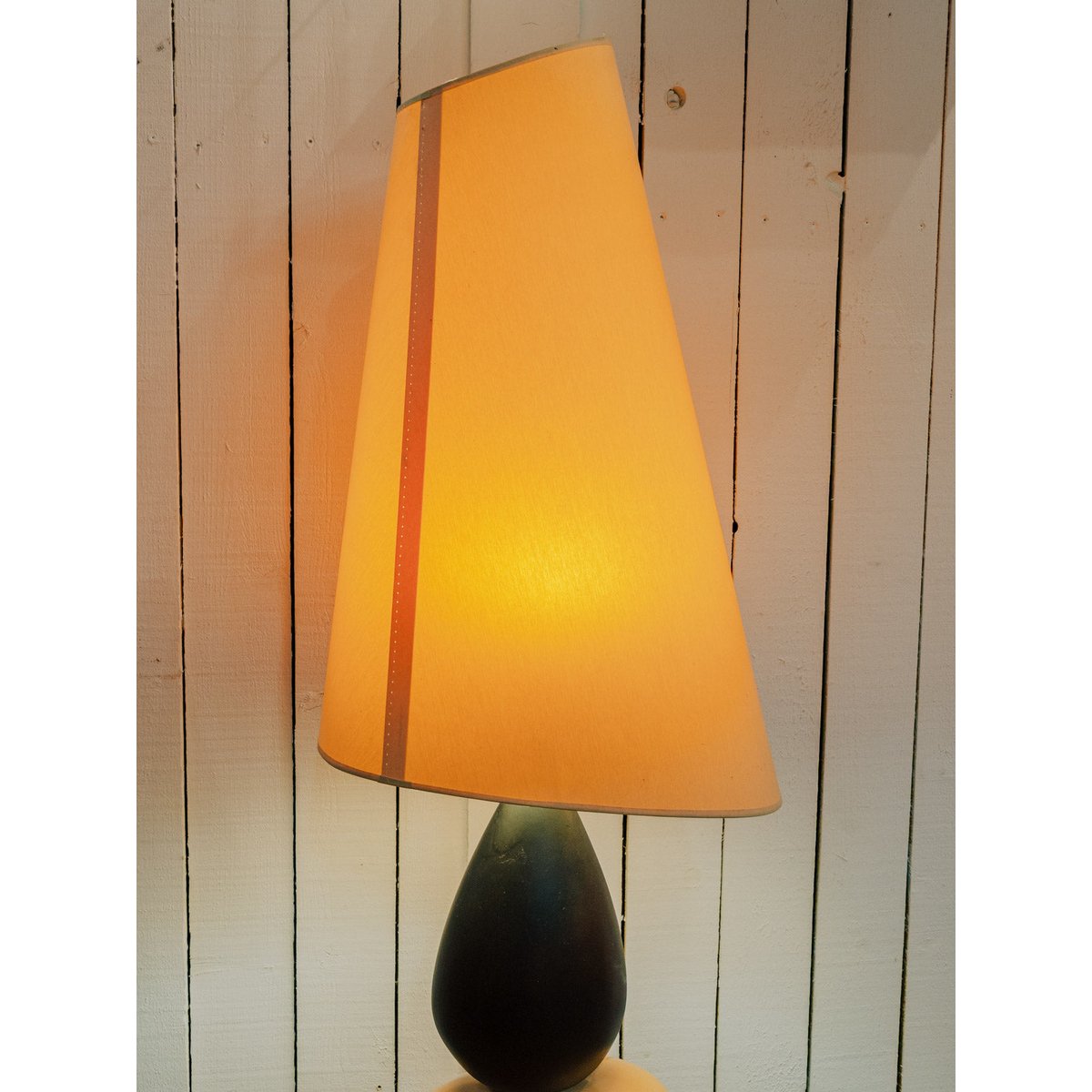 Grande lampe à poser noir et beige Julia N°1132 - Bon état noir, DEBONGOUT