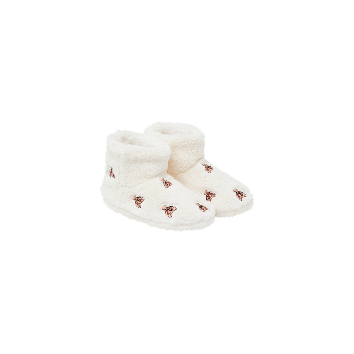 Chaussons bottines avec motifs oursons JACKS ecru, ETAM