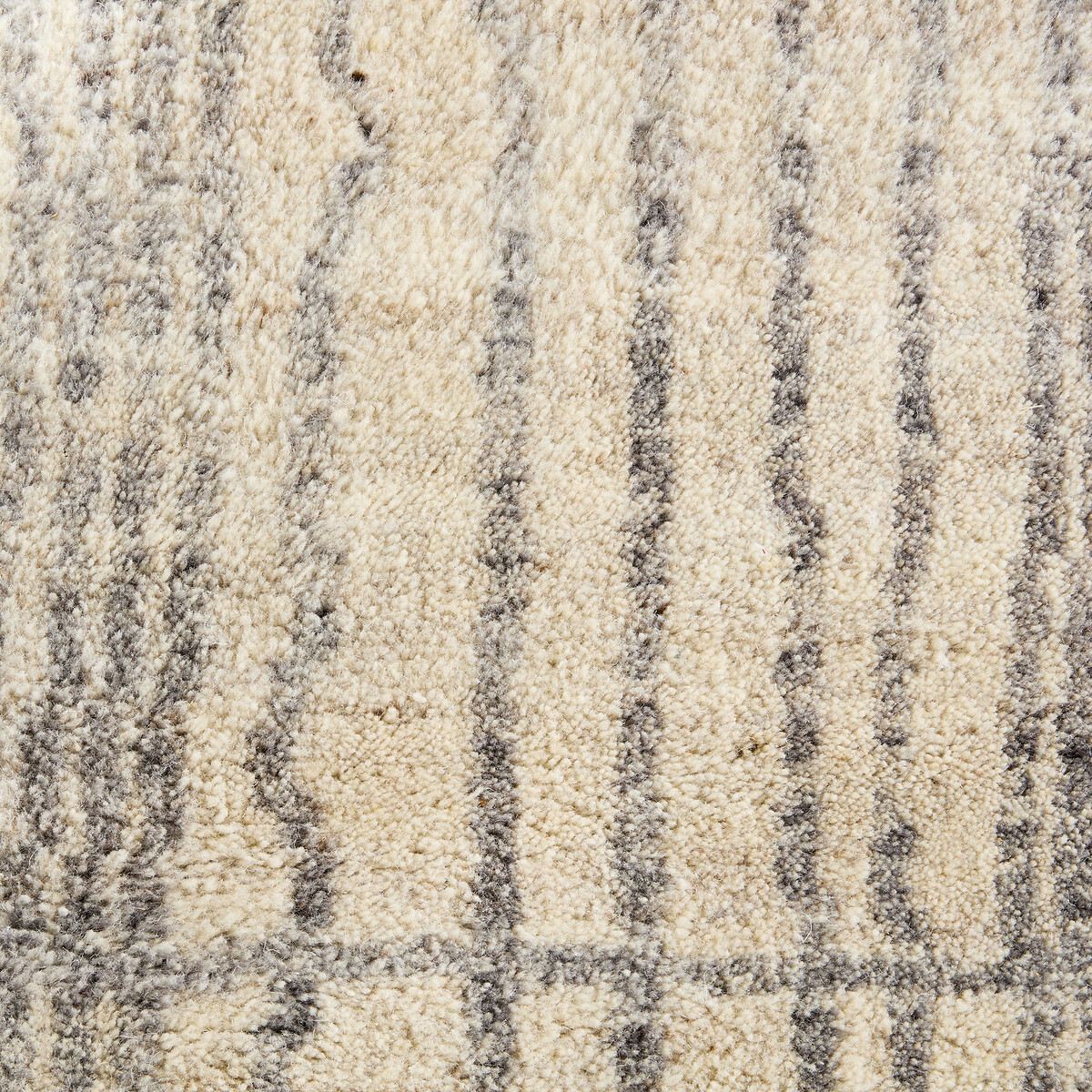 Tapis rayé tissé à la main, en pure laine, DALANA naturel/gris, AM.PM