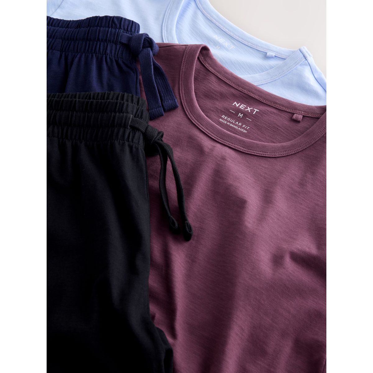 Pyjama en jersey à manches courtes, lot de 2 bleu/mauve, NEXT