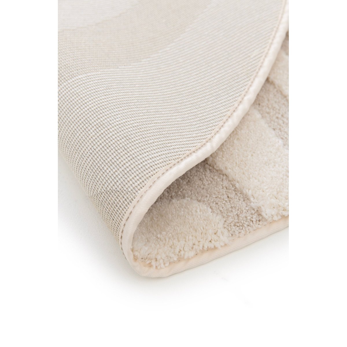 Tapis rond design avec effet relief NAYA beige sable, AFK LIVING