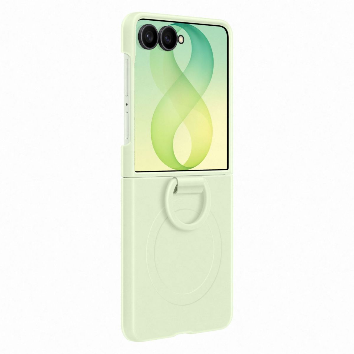 Coque Flip 8 Silicone anneau magnétique Vert couleur unique, SAMSUNG