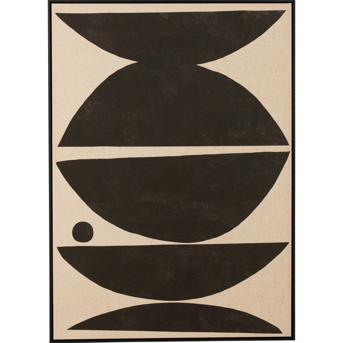 Tableau mural ethnique en toile noir motifs marron beige, RECOLLECTION