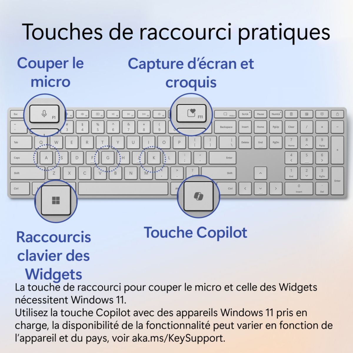 Clavier sans fil Surface Keyboard 2024 Bluetooth AZERTY couleur unique, MICROSOFT