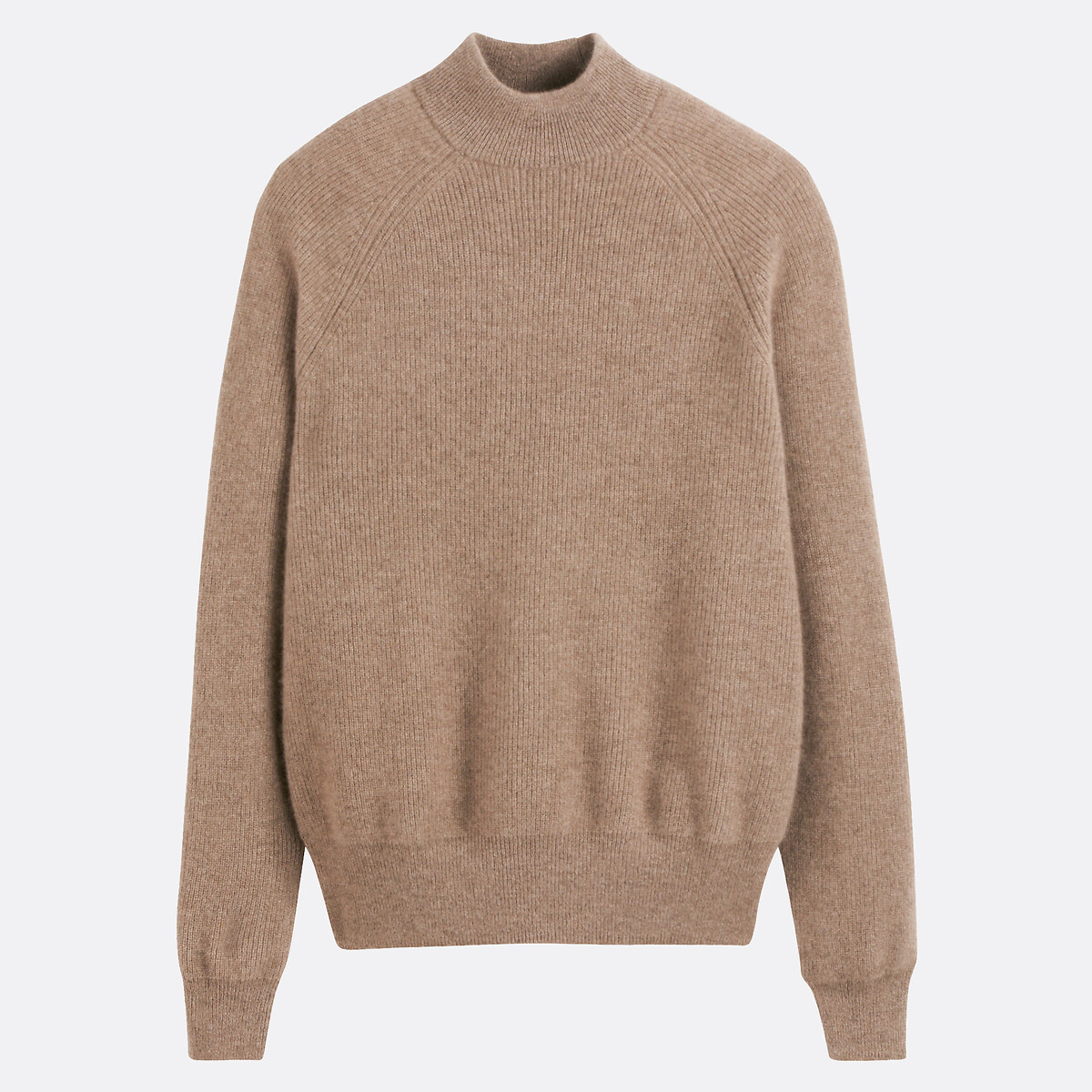 Pull en cachemire col montant en fine maille taupe, LA REDOUTE COLLECTIONS