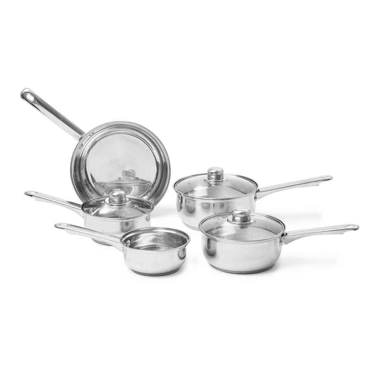 5-Piece Essential Pan Set silver-coloured, HADEN