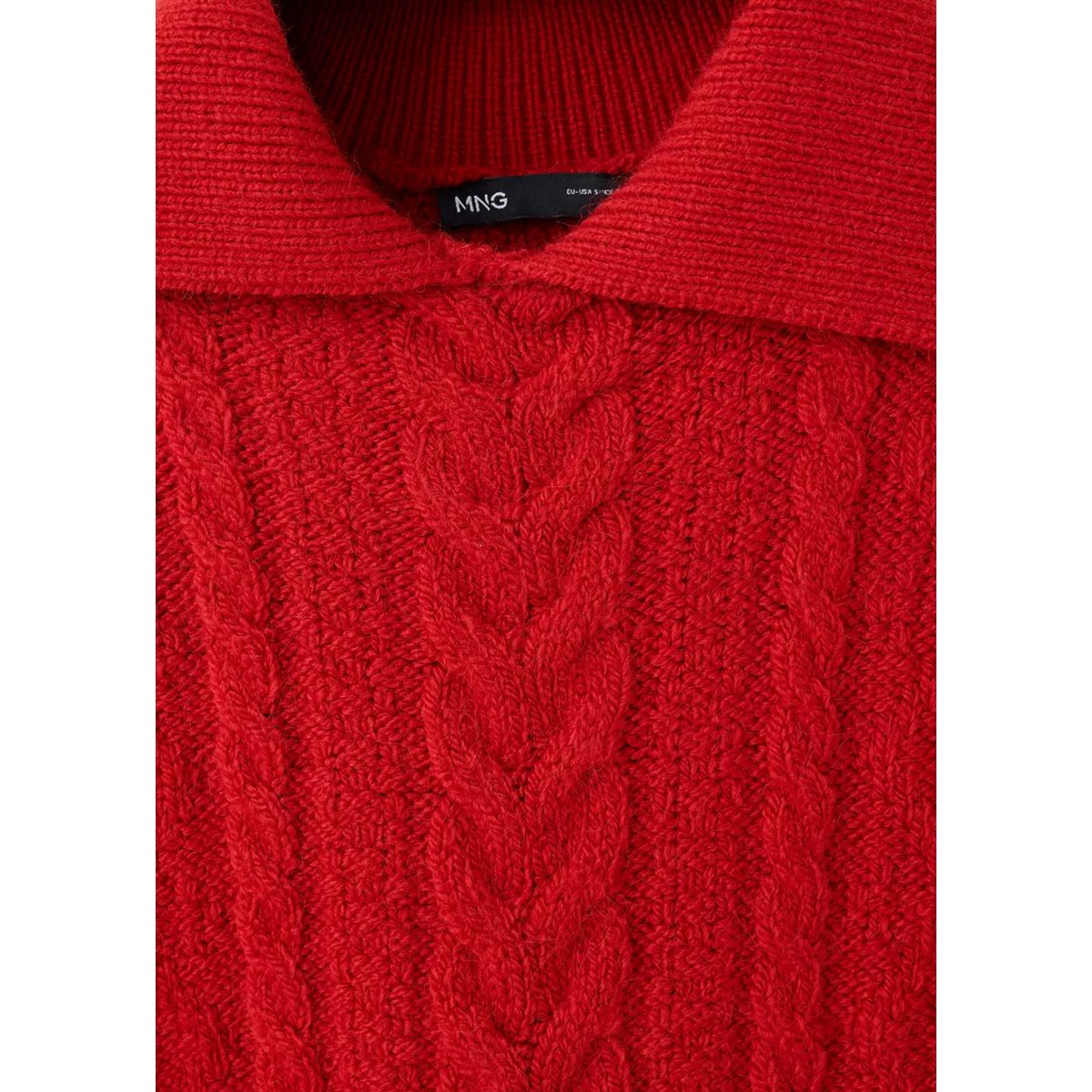 Pull-over maille crop rouge, MANGO