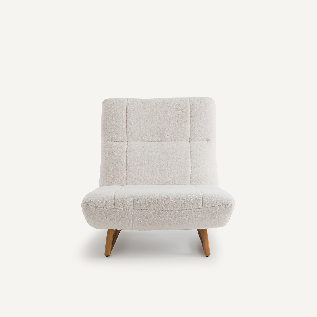 Fauteuil tricot in sherpa, Lafar krijt, AM.PM