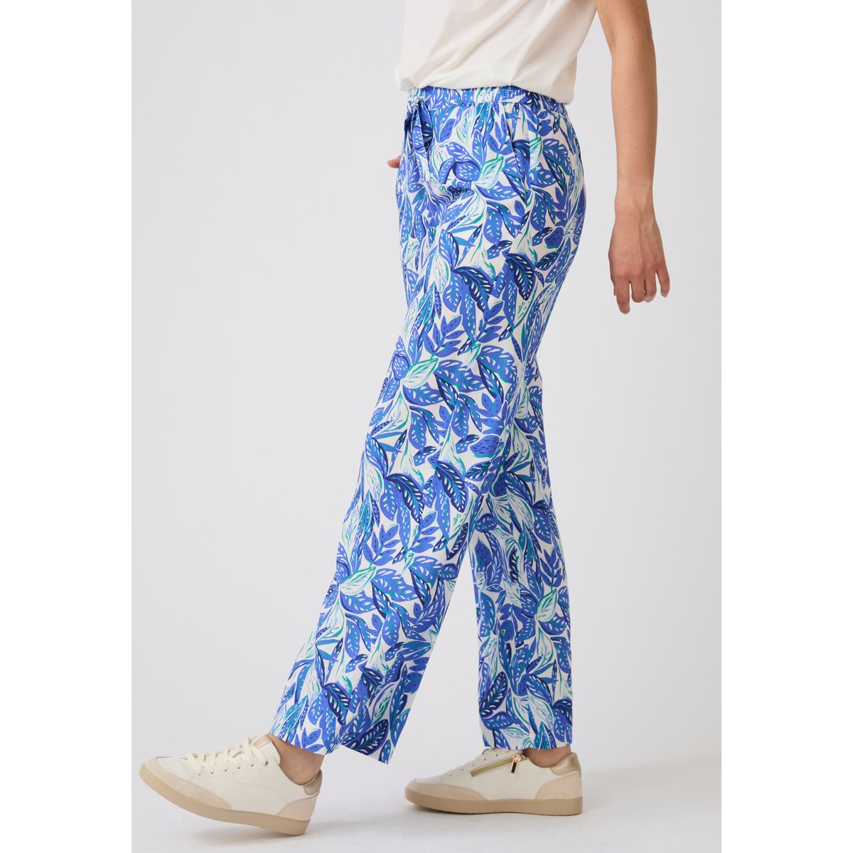 Pantalon pure viscose CLIMATYL blanc feuillage, DAMART