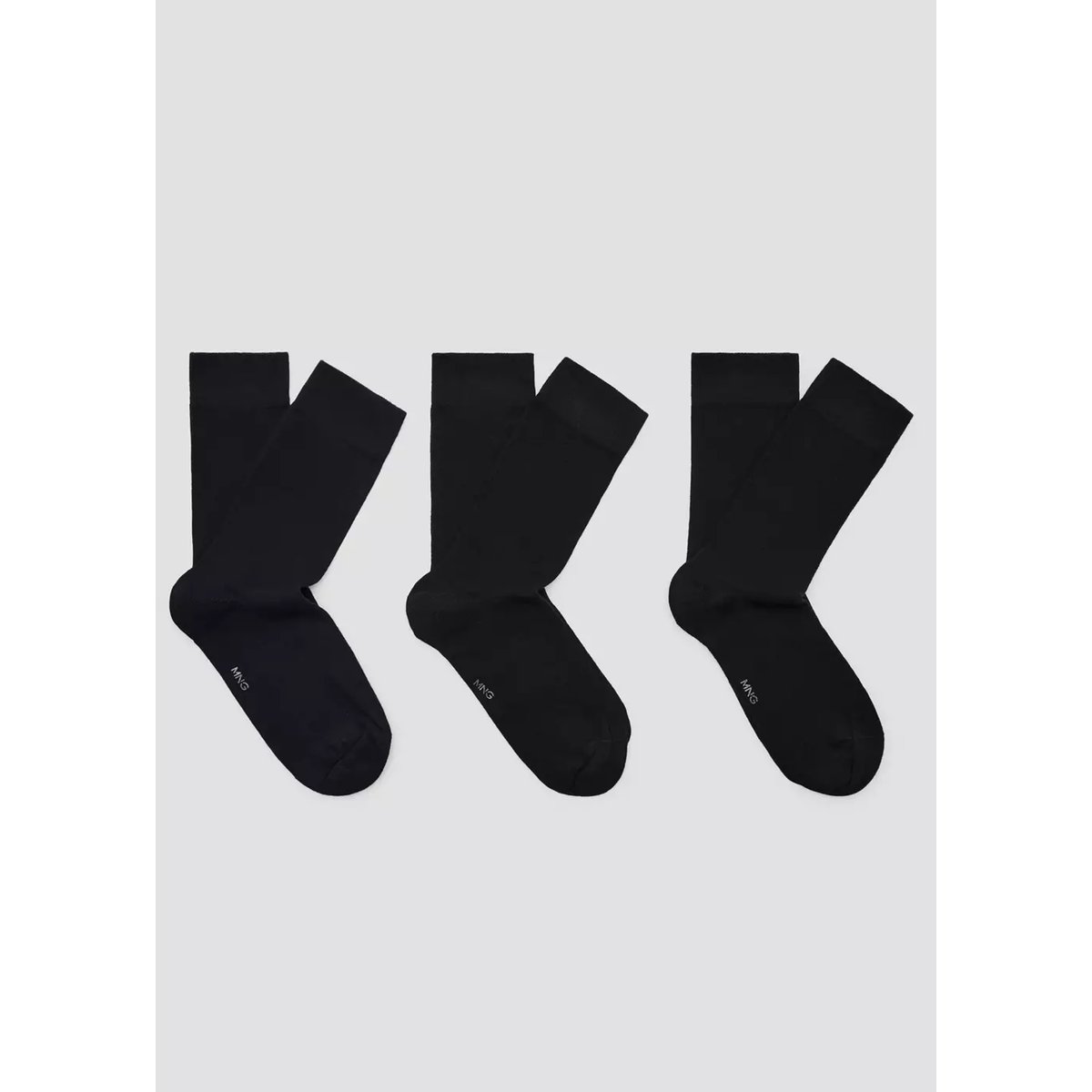Lot 3 paires de chaussettes longues coton noir, MANGO MAN
