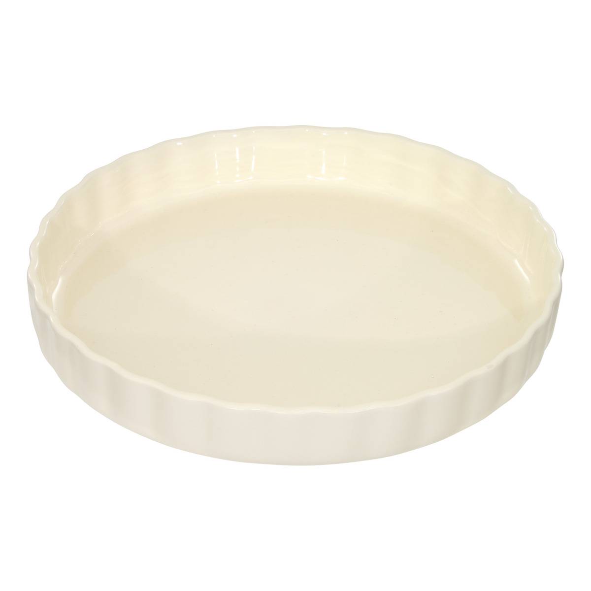 Plat à tarte en céramique 28cm MAGMA blanc, 5FIVE SIMPLY SMART