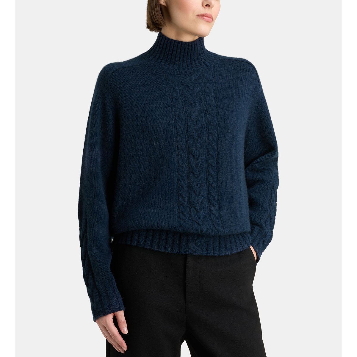 Pull droit feroe cachemire bleu marine, GALERIES LAFAYETTE