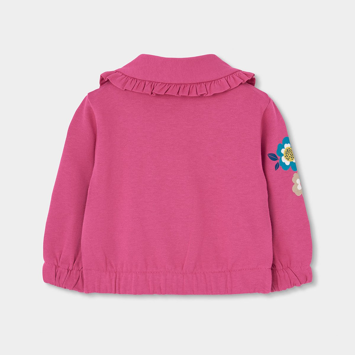 Veste fille en molleton fraise imprimé fleurs violet, BOBOLI