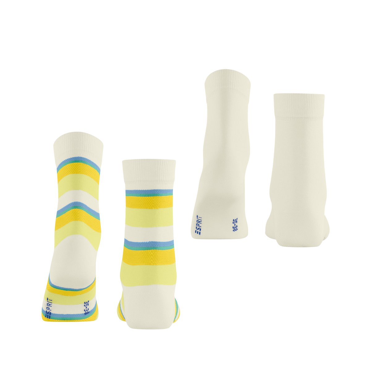Chaussettes Crochet Stripe 2-Pack Opaque coloré, ESPRIT