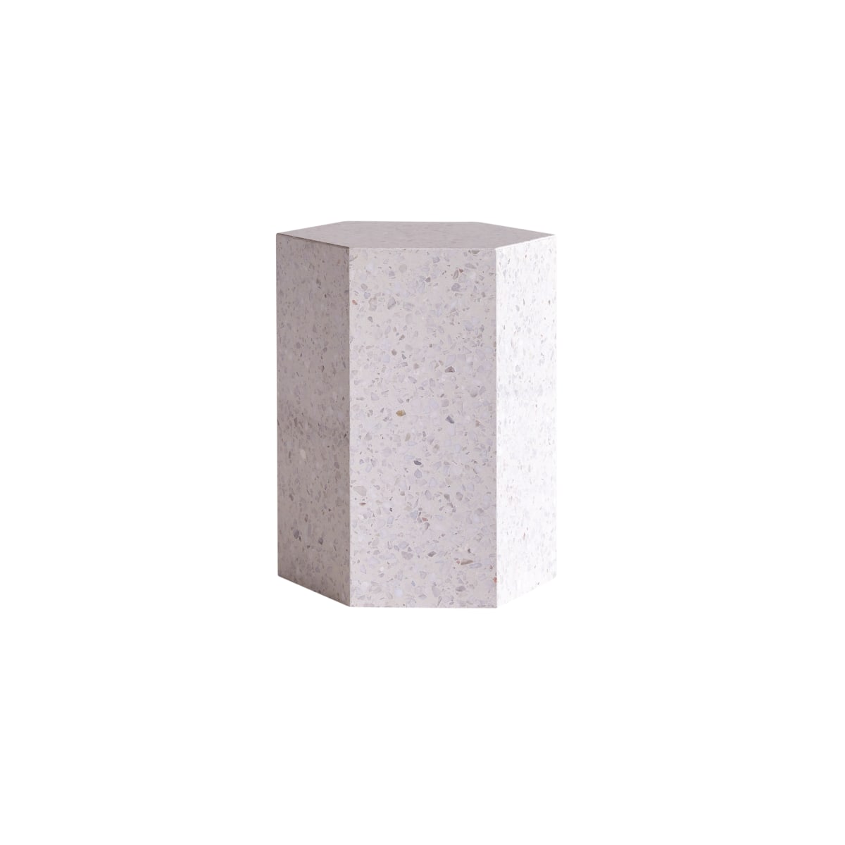 Bout de canapé en Terrazzo premium, ZOÉ blanc, TIKAMOON