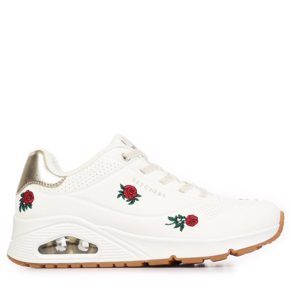Baskets UNO CHAMPAGNE & ROSES white red gold, SKECHERS