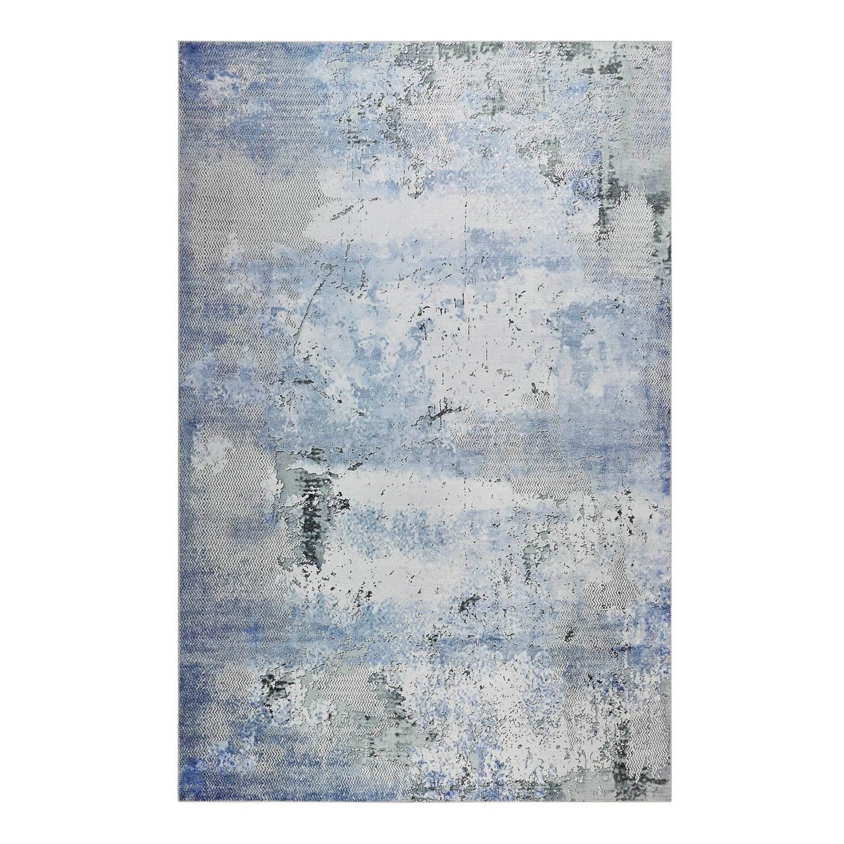Tapis plat inspiration vintage , RADIATE gris et bleu, WECON HOME