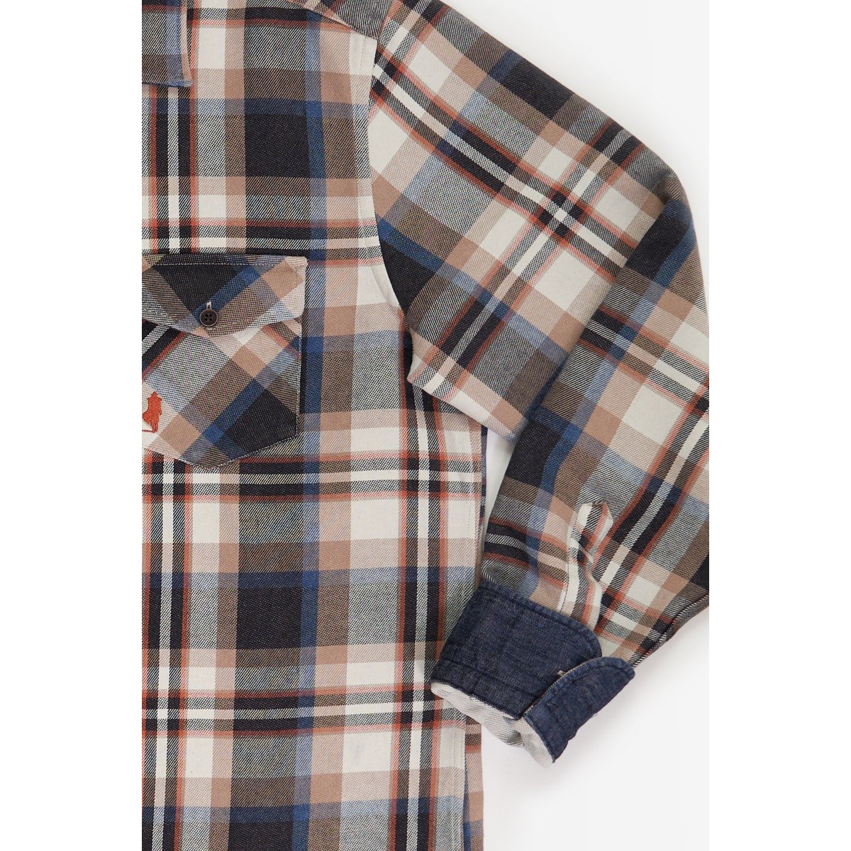 Chemise à carreaux en maille beige, MCS