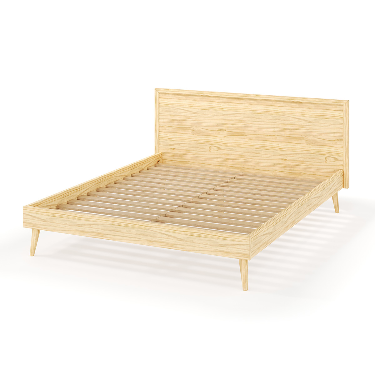 Pack lit 2 places avec matelas Bois massif BILLY bois, AKITEN RETAIL