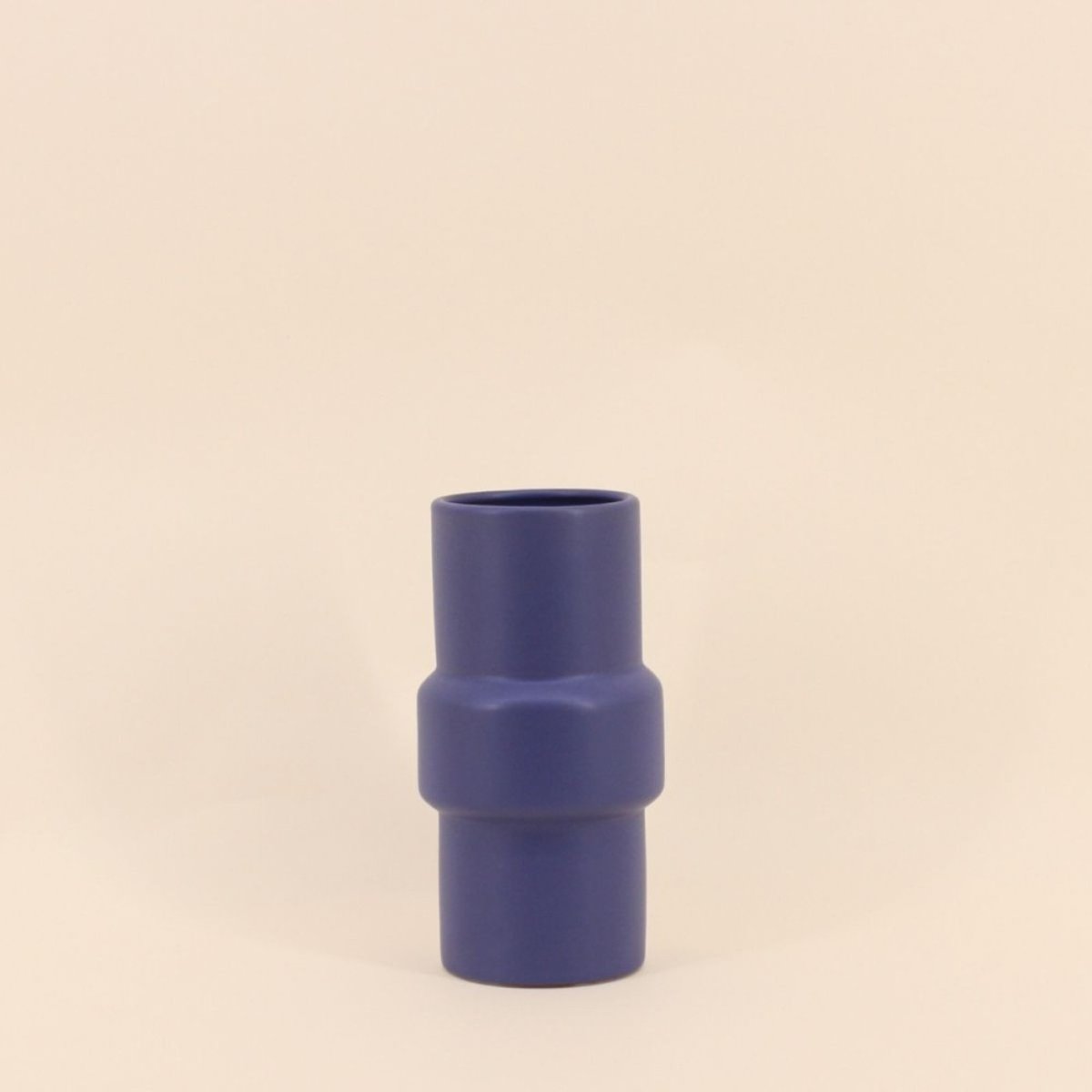 Vase tube rond, H20cm bleu, ORNAMI