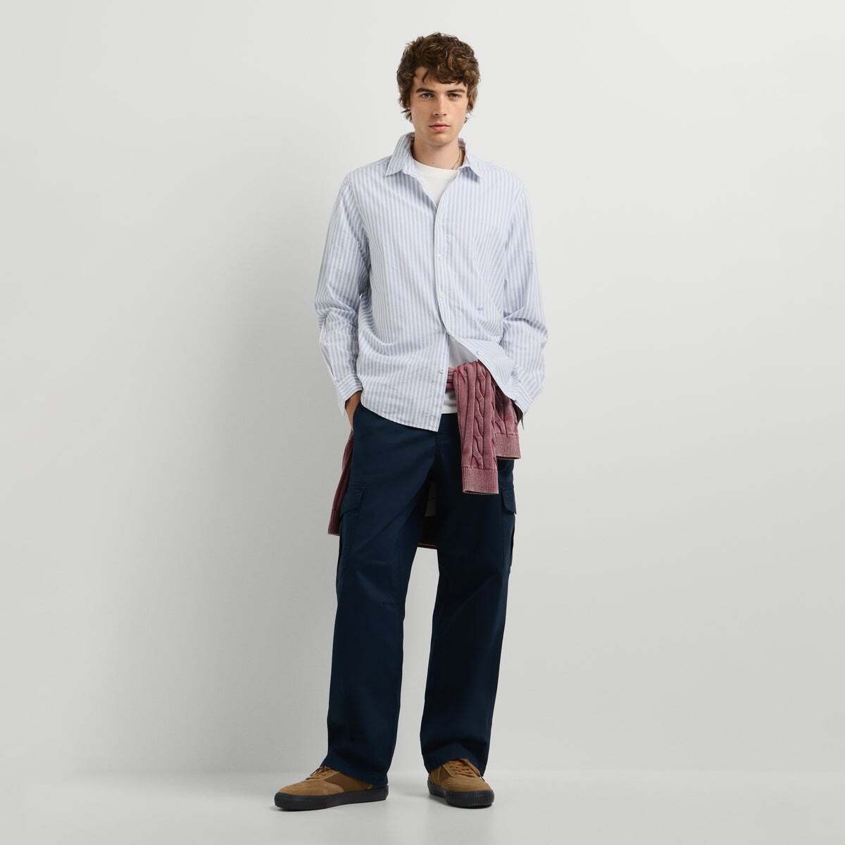 Chemise Coupe Regular À Rayures En Popeline bleu azur, PEPE JEANS