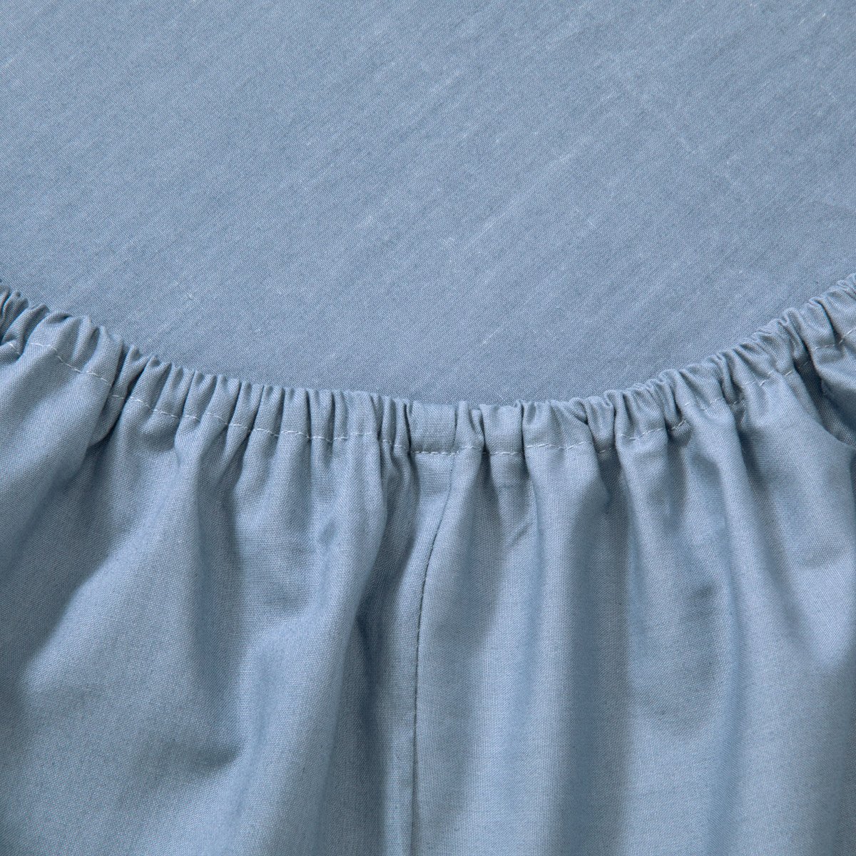 Drap housse en percale de coton bleu, ALCOVE céleste, DESFORGES