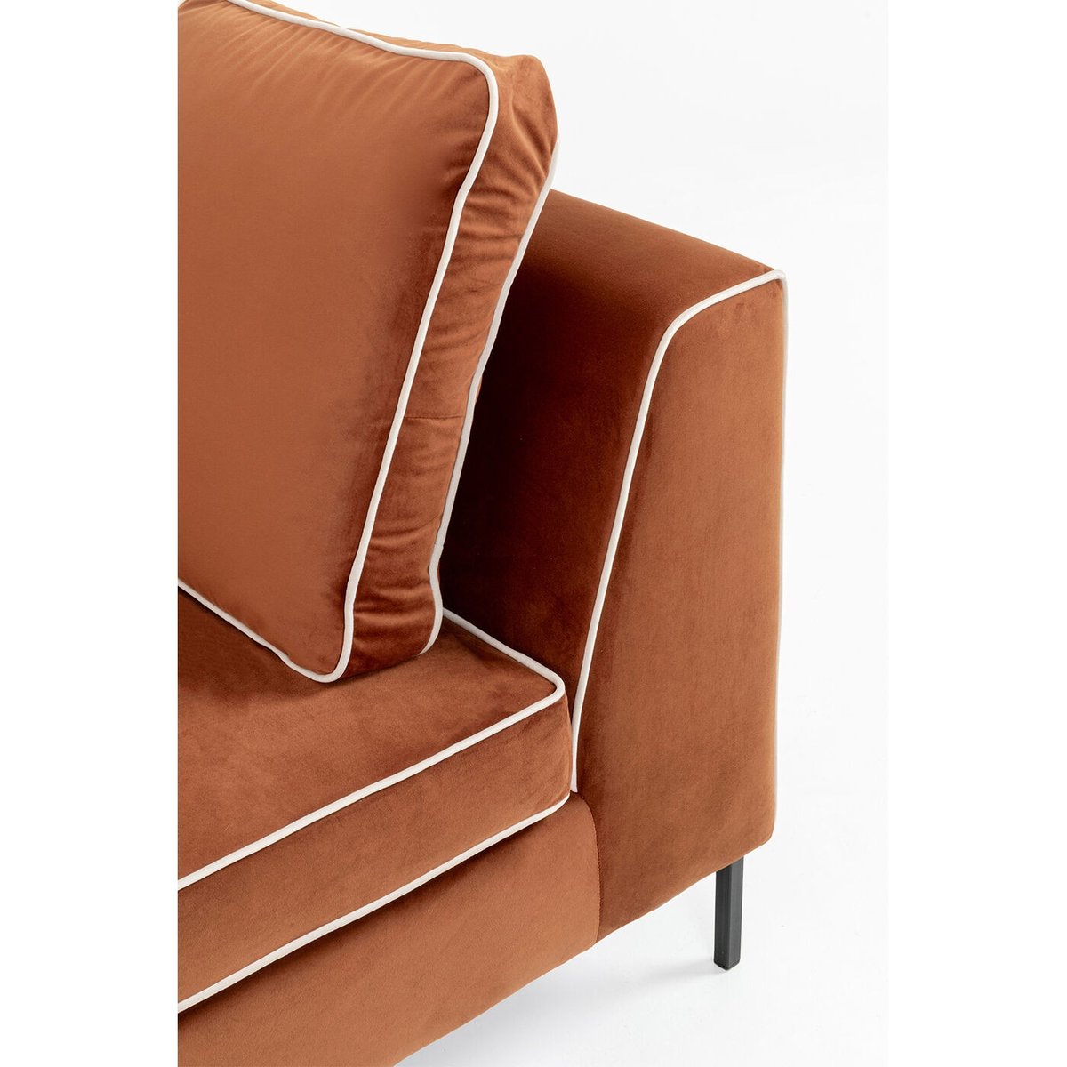 Canapé d'angle en velours, GIANNI PIPE marron, KARE DESIGN