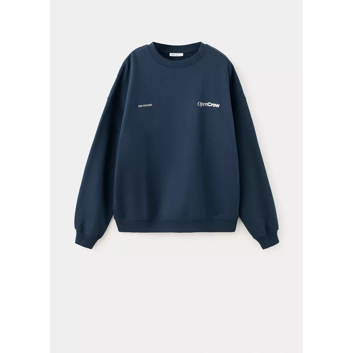 Sweat-shirt coton imprimé texte bleu pétrole, MANGO TEEN