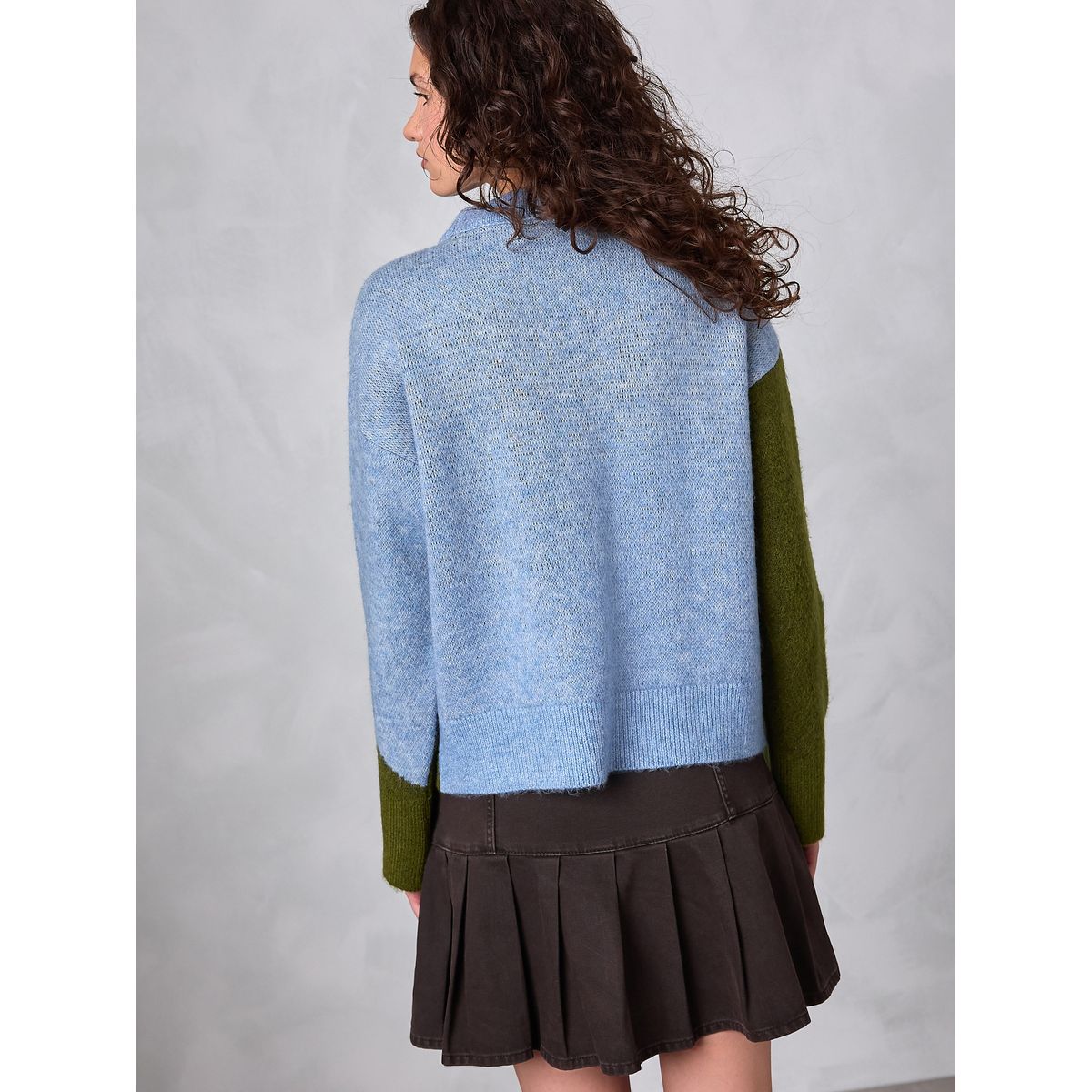 Pull ras du cou imprimé paysage vert multi, NEXT