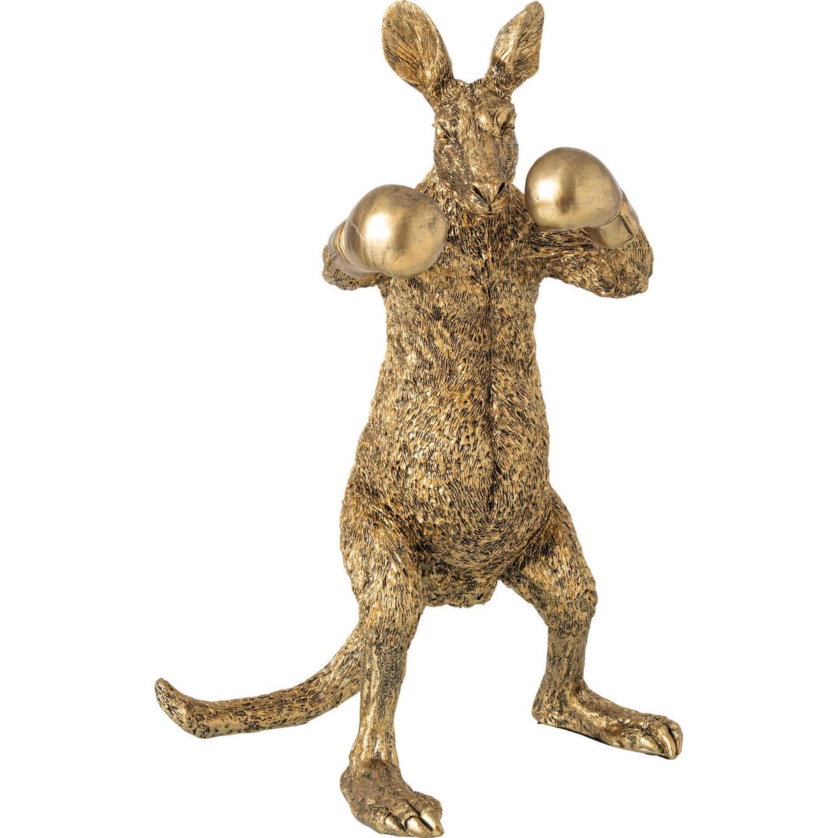 Figurine kangourou boxeur en résine doré, RECOLLECTION