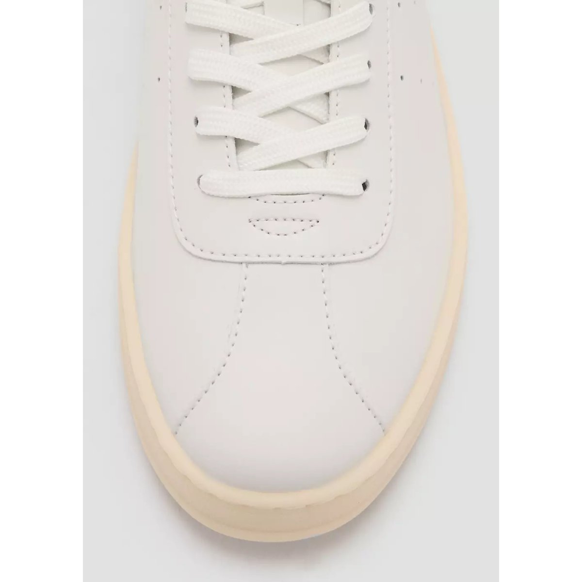 Tennis empiècements cuir blanc, MANGO MAN