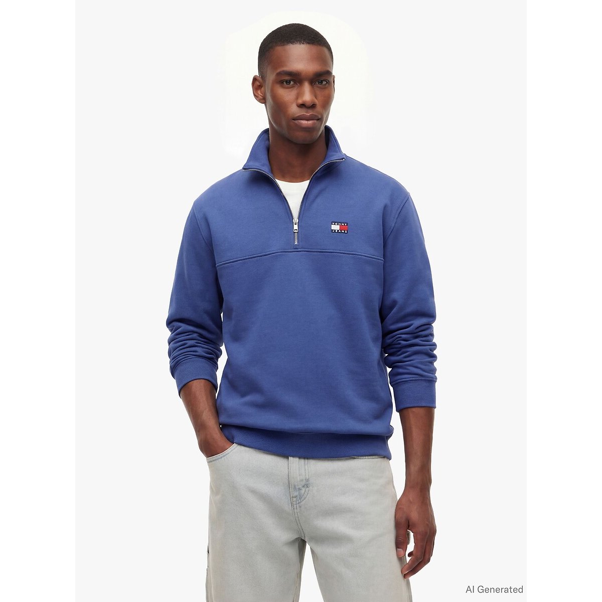Half Zip Sweatshirt dark blue, TOMMY JEANS